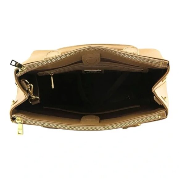 Lauren Ralph Lauren Newbury Genuine Leather Satchel Tote Crossbody - Picture 5 of 8